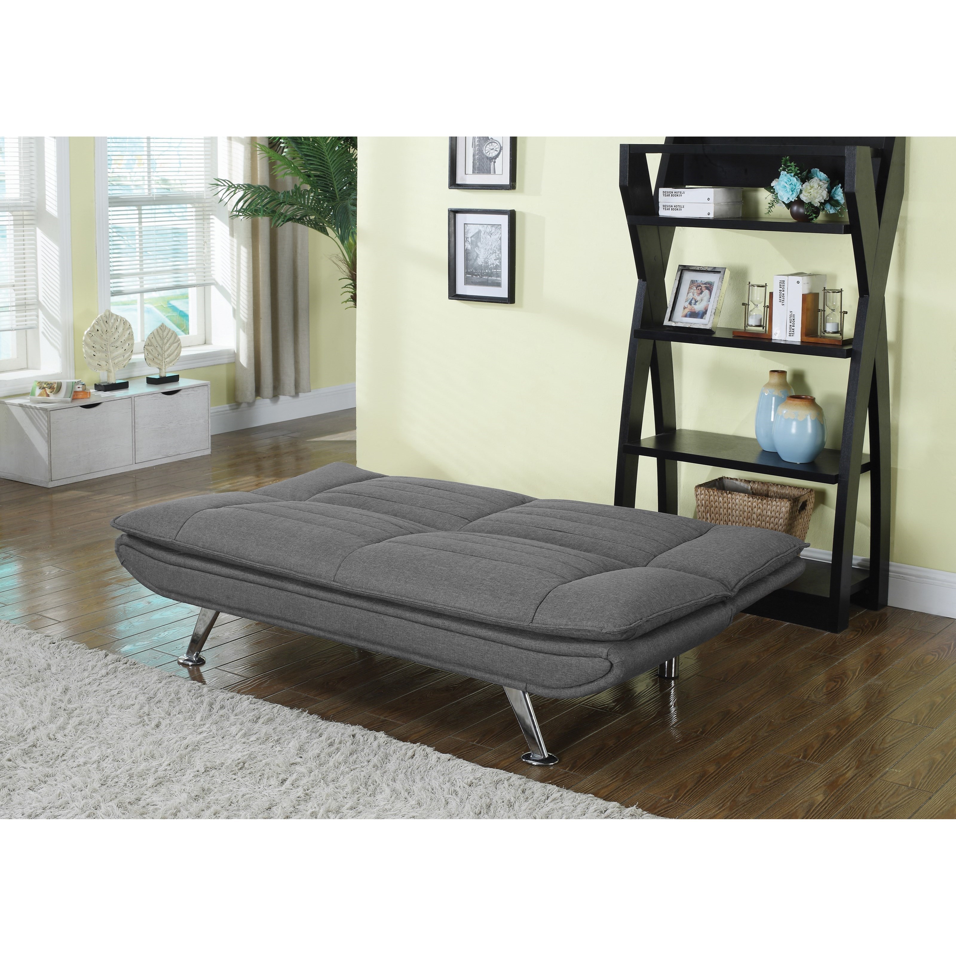 Coaster Futons Grey Sofa Bed with Chrome Legs Value City Furniture